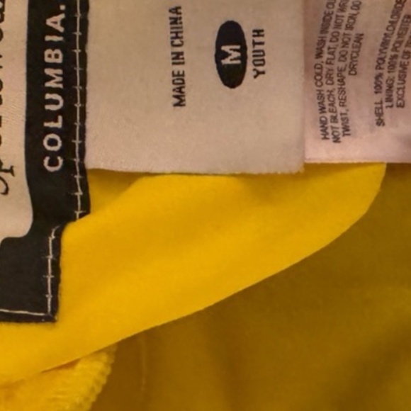 Columbia Kids Bright Yellow Raincoat size medium 10-12 - Picture 6 of 6